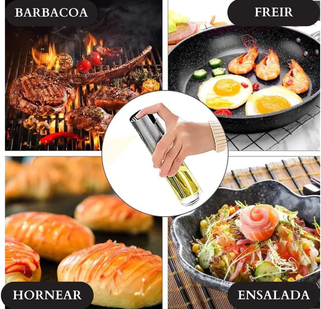 Pulverizador Aceite 100ml, Aceitera De Aceite de Oliva, Spray Aceite para Freidora de Aire Air Fryer Cocina, Vaporizador Aceite de Oliva y Vinagre